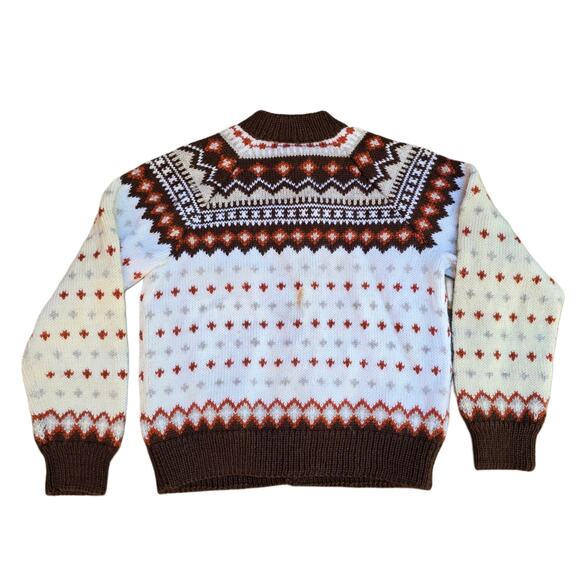 Fair Isle Cardigan Vintage Lulle Otterstad Oslo Handmade Norway Wool Knit XS - Picture 10 of 11
